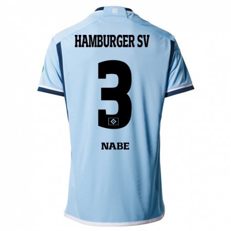 Kandiny Herren Jamal Nabe #3 Blau Auswärtstrikot Trikot 2023/24 T-Shirt