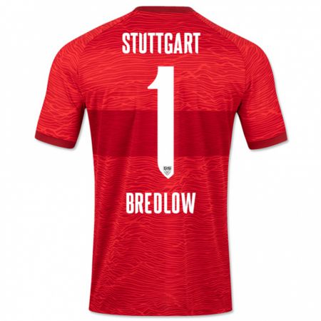 Kandiny Herren Fabian Bredlow #1 Rot Auswärtstrikot Trikot 2023/24 T-Shirt