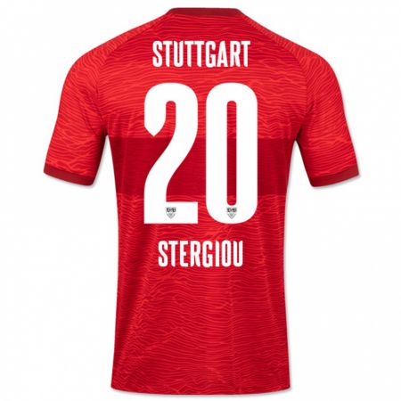 Kandiny Herren Leonidas Stergiou #20 Rot Auswärtstrikot Trikot 2023/24 T-Shirt
