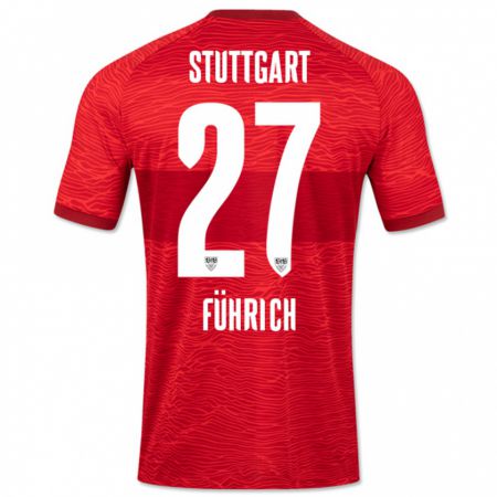 Kandiny Herren Chris Führich #27 Rot Auswärtstrikot Trikot 2023/24 T-Shirt