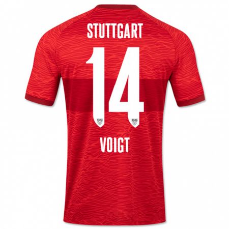 Kandiny Herren Max Voigt #14 Rot Auswärtstrikot Trikot 2023/24 T-Shirt