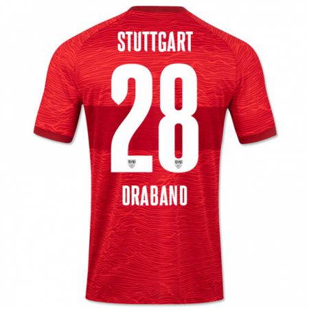 Kandiny Herren Dominik Draband #28 Rot Auswärtstrikot Trikot 2023/24 T-Shirt