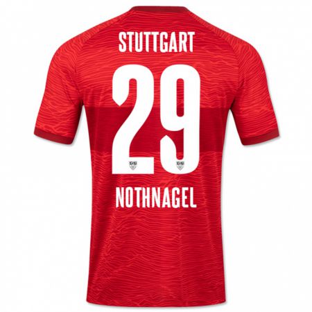 Kandiny Herren Dominik Nothnagel #29 Rot Auswärtstrikot Trikot 2023/24 T-Shirt