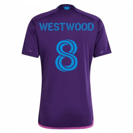 Kandiny Herren Ashley Westwood #8 Violett Auswärtstrikot Trikot 2023/24 T-Shirt
