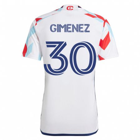 Kandiny Herren Gastón Giménez #30 Weiß Blau Auswärtstrikot Trikot 2023/24 T-Shirt