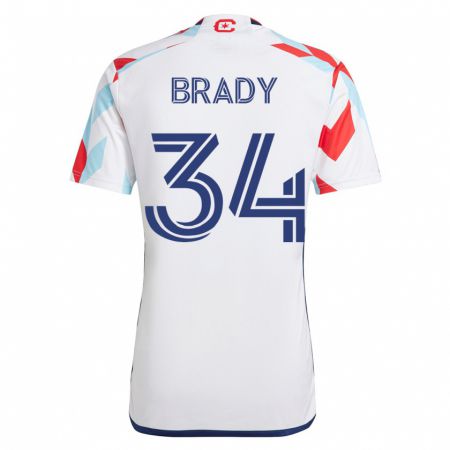 Kandiny Herren Chris Brady #34 Weiß Blau Auswärtstrikot Trikot 2023/24 T-Shirt
