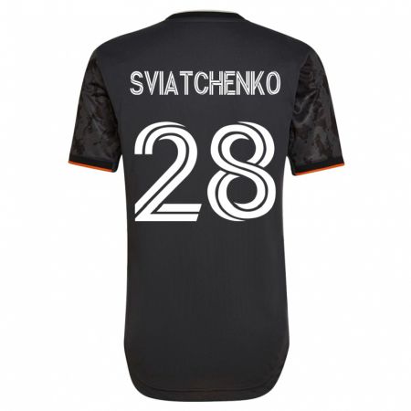 Kandiny Herren Erik Sviatchenko #28 Schwarz Auswärtstrikot Trikot 2023/24 T-Shirt