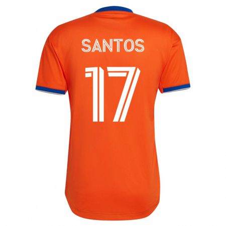 Kandiny Herren Sergio Santos #17 Weiß Auswärtstrikot Trikot 2023/24 T-Shirt