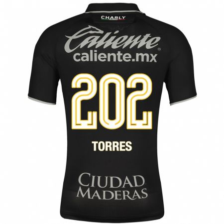 Kandiny Herren Erick Torres #202 Schwarz Auswärtstrikot Trikot 2023/24 T-Shirt