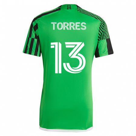 Kandiny Damen Leo Torres #13 Grün Schwarz Heimtrikot Trikot 2023/24 T-Shirt