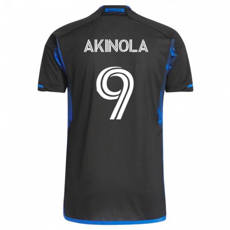 Kandiny Damen Ayo Akinola #9 Blau Schwarz Heimtrikot Trikot 2023/24 T-Shirt