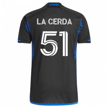 Kandiny Damen Eric De La Cerda #51 Blau Schwarz Heimtrikot Trikot 2023/24 T-Shirt