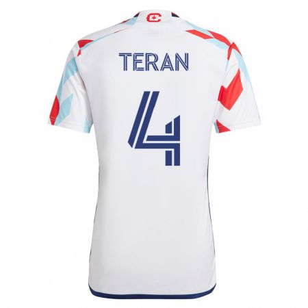 Kandiny Damen Carlos Terán #4 Weiß Blau Auswärtstrikot Trikot 2023/24 T-Shirt