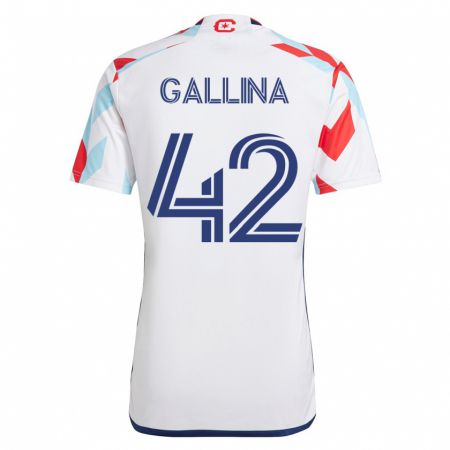 Kandiny Damen Henrique Gallina #42 Weiß Blau Auswärtstrikot Trikot 2023/24 T-Shirt