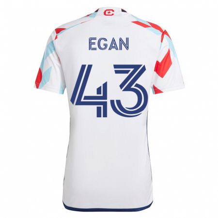 Kandiny Damen Noah Egan #43 Weiß Blau Auswärtstrikot Trikot 2023/24 T-Shirt