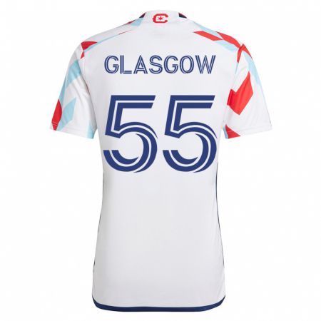 Kandiny Damen Omari Glasgow #55 Weiß Blau Auswärtstrikot Trikot 2023/24 T-Shirt