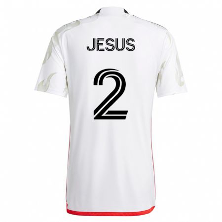 Kandiny Damen Geovane Jesus #2 Weiß Auswärtstrikot Trikot 2023/24 T-Shirt