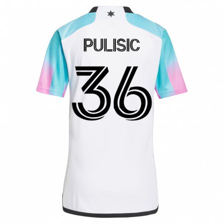 Kandiny Damen Will Pulisic #36 Weiß Auswärtstrikot Trikot 2023/24 T-Shirt