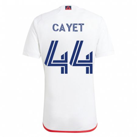 Kandiny Damen Pierre Cayet #44 Weiß Rot Auswärtstrikot Trikot 2023/24 T-Shirt
