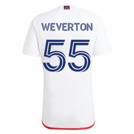 Kandiny Damen Weverton #55 Weiß Rot Auswärtstrikot Trikot 2023/24 T-Shirt