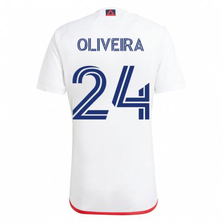 Kandiny Damen Cristiano Oliveira #24 Weiß Rot Auswärtstrikot Trikot 2023/24 T-Shirt
