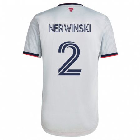 Kandiny Damen Jake Nerwinski #2 Weiß Auswärtstrikot Trikot 2023/24 T-Shirt