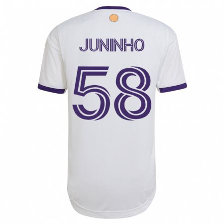 Kandiny Damen Juninho #58 Weiß Auswärtstrikot Trikot 2023/24 T-Shirt
