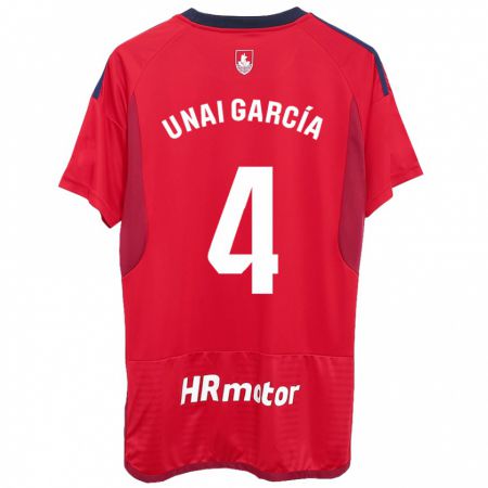 Kandiny Kinder Unai García #4 Rot Heimtrikot Trikot 2023/24 T-Shirt