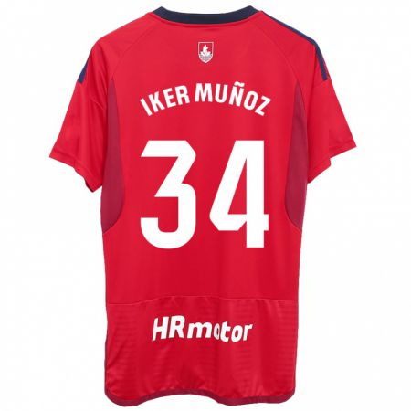 Kandiny Kinder Iker Muñoz #34 Rot Heimtrikot Trikot 2023/24 T-Shirt