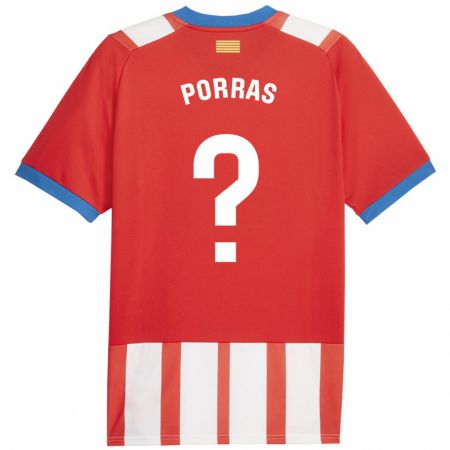 Kandiny Kinder Hugo Porras #0 Rot-Weiss Heimtrikot Trikot 2023/24 T-Shirt