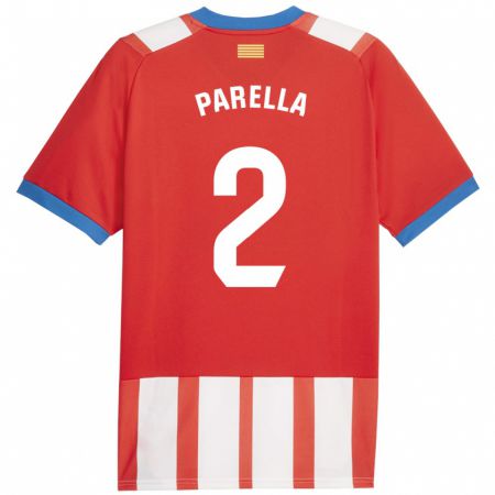 Kandiny Kinder Virginia Parella #2 Rot-Weiss Heimtrikot Trikot 2023/24 T-Shirt