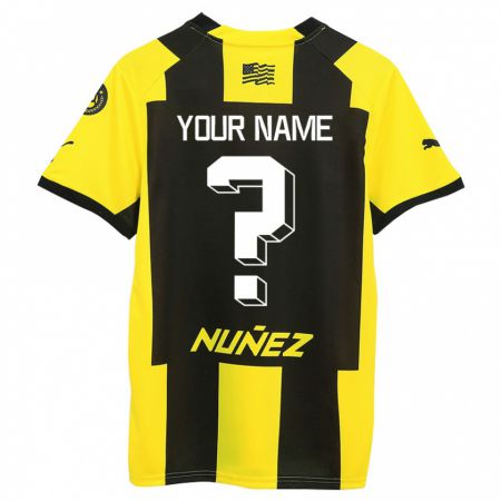 Kandiny Kinder Ihren Namen #0 Gelb Schwarz Heimtrikot Trikot 2023/24 T-Shirt