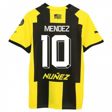 Kandiny Kinder Kevin Méndez #10 Gelb Schwarz Heimtrikot Trikot 2023/24 T-Shirt
