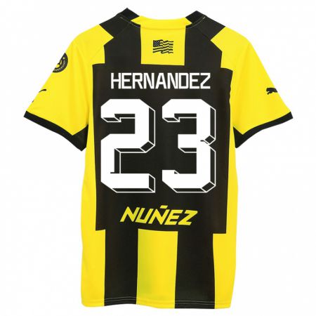 Kandiny Kinder Abel Hernández #23 Gelb Schwarz Heimtrikot Trikot 2023/24 T-Shirt