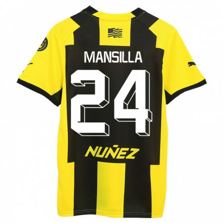 Kandiny Kinder Brian Mansilla #24 Gelb Schwarz Heimtrikot Trikot 2023/24 T-Shirt