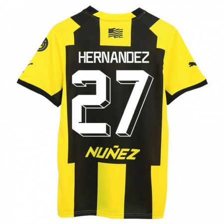 Kandiny Kinder Lucas Hernández #27 Gelb Schwarz Heimtrikot Trikot 2023/24 T-Shirt