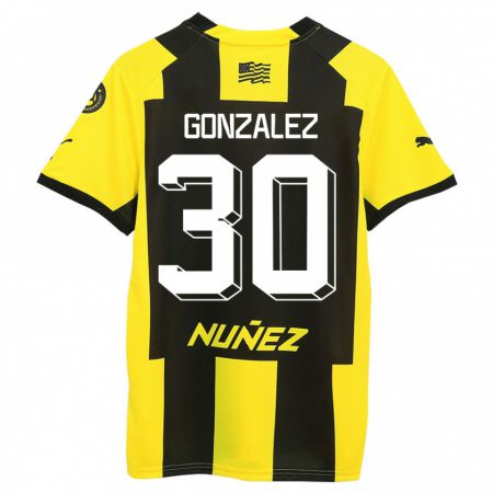 Kandiny Kinder Ángel González #30 Gelb Schwarz Heimtrikot Trikot 2023/24 T-Shirt