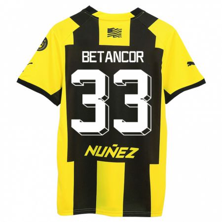 Kandiny Kinder Bruno Betancor #33 Gelb Schwarz Heimtrikot Trikot 2023/24 T-Shirt