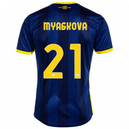 Kandiny Kinder Alina Myagkova #21 Marine Heimtrikot Trikot 2023/24 T-Shirt