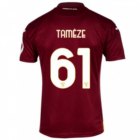 Kandiny Kinder Adrien Tamèze #61 Dunkelrot Heimtrikot Trikot 2023/24 T-Shirt