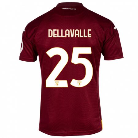 Kandiny Kinder Alessandro Dellavalle #25 Dunkelrot Heimtrikot Trikot 2023/24 T-Shirt