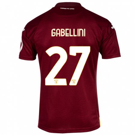 Kandiny Kinder Tommaso Gabellini #27 Dunkelrot Heimtrikot Trikot 2023/24 T-Shirt