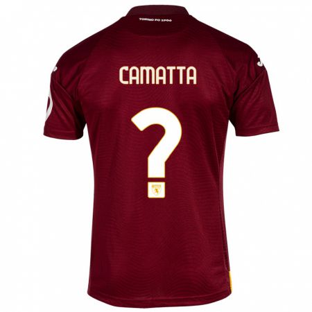 Kandiny Kinder Alessandro Camatta #0 Dunkelrot Heimtrikot Trikot 2023/24 T-Shirt