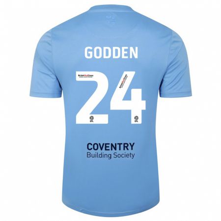 Kandiny Kinder Matt Godden #24 Himmelblau Heimtrikot Trikot 2023/24 T-Shirt