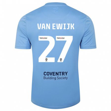 Kandiny Kinder Milan Van Ewijk #27 Himmelblau Heimtrikot Trikot 2023/24 T-Shirt