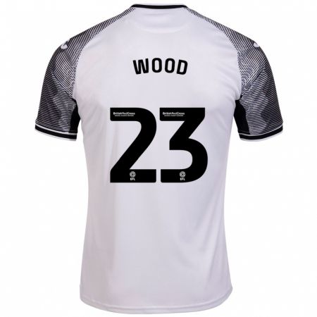 Kandiny Kinder Nathan Wood #23 Weiß Heimtrikot Trikot 2023/24 T-Shirt