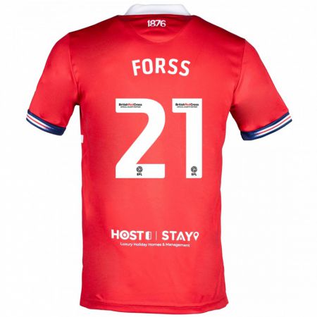 Kandiny Kinder Marcus Forss #21 Rot Heimtrikot Trikot 2023/24 T-Shirt