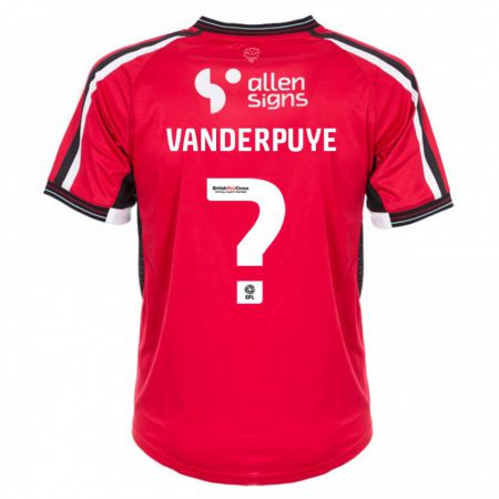 Kandiny Kinder Daniel Vanderpuye #0 Rot Heimtrikot Trikot 2023/24 T-Shirt