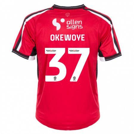 Kandiny Kinder Gbolahan Okewoye #37 Rot Heimtrikot Trikot 2023/24 T-Shirt