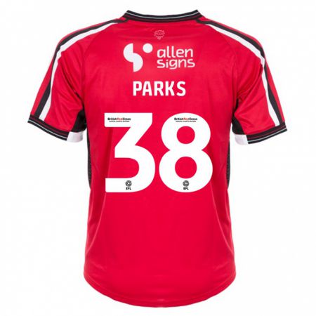 Kandiny Kinder Charlie Parks #38 Rot Heimtrikot Trikot 2023/24 T-Shirt